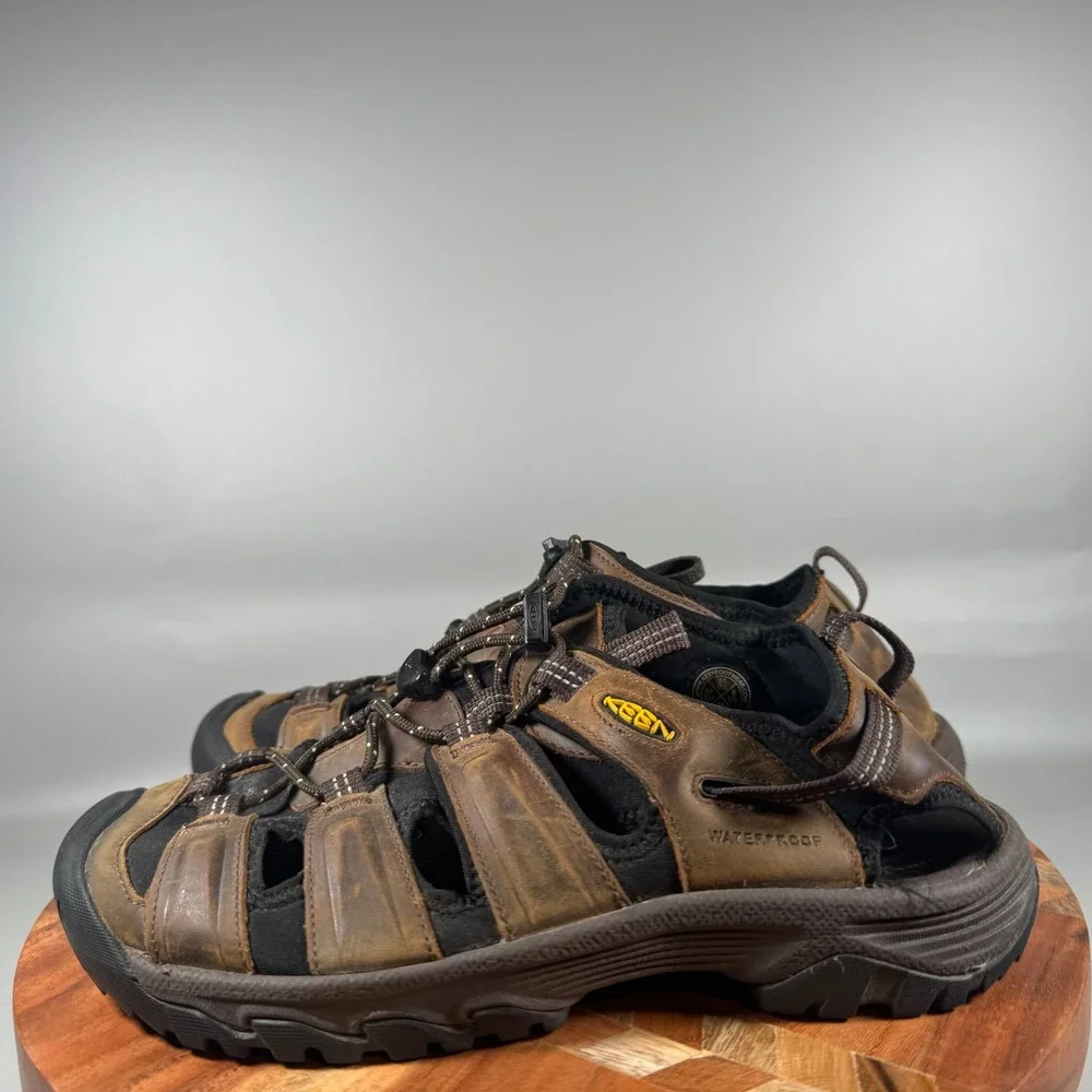 KEEN Arroyo II Mens 10 Hiking Sandals Waterproof Leather Bison Black 1022427